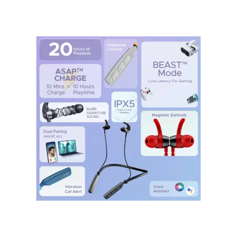 boAt Rockerz 235 Pro Wireless Bluetooth Headset | Active Black boAt Rockerz 235 Pro Wireless Bluetooth Headset | Active Black