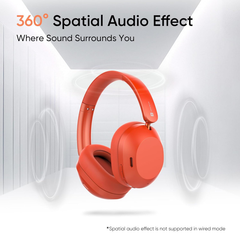 realme TechLife Studio H1 Over Ear Wireless Headphone | 40mm | Red realme TechLife Studio H1 Over Ear Wireless Headphone | 40mm | Red