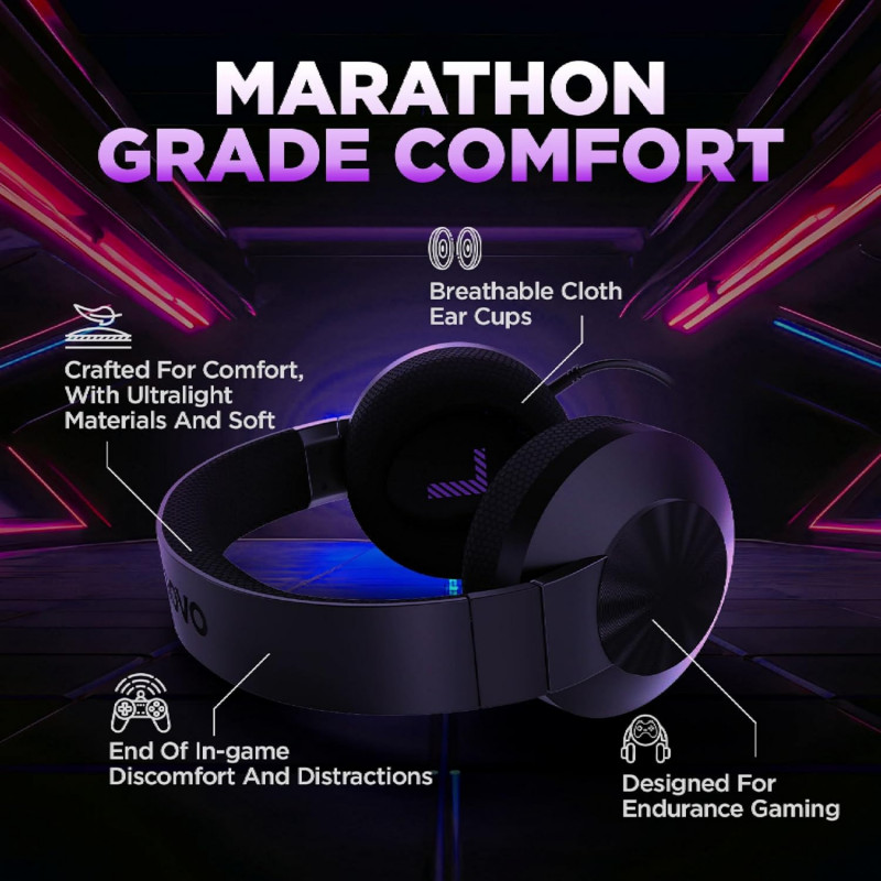 Lenovo H210 Wired Gaming Headset with mic | Black | GXD1P46880 Lenovo H210 Wired Gaming Headset with mic | Black | GXD1P46880
