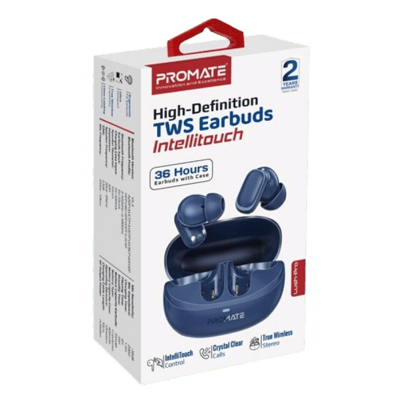 Promate High Definition Lush Pro TWS Earbuds | Blue Promate High Definition Lush Pro TWS Earbuds | Blue