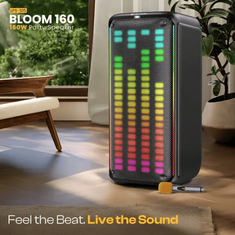 Lapcare Bloom Bluetooth Party Speaker | 160W | Dual 8 Inch Subwoofers | LPS-105