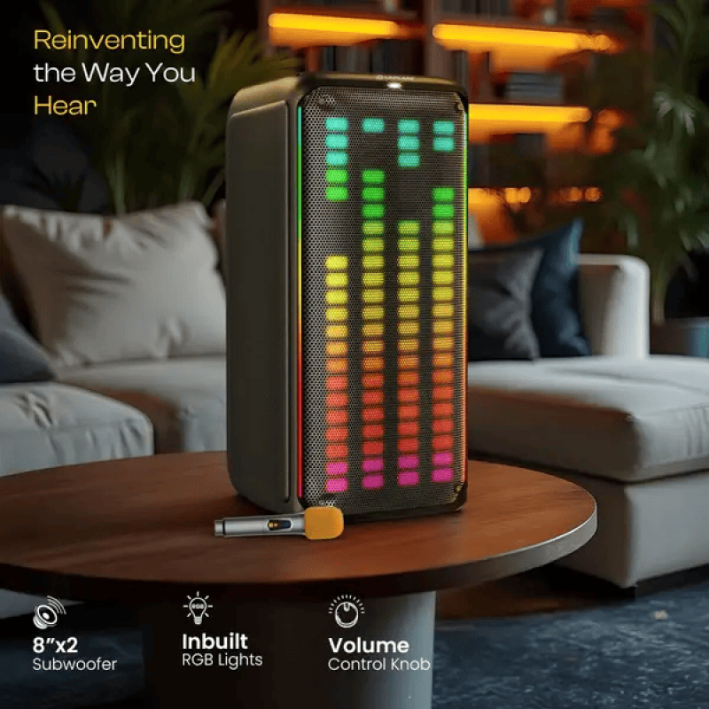 Lapcare Bloom Bluetooth Party Speaker | 160W | Dual 8 Inch Subwoofers | LPS-105