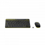 Logitech Nano Wireless USB Keyboard Mouse Combo | Black and Chartreuse Yellow | MK240
