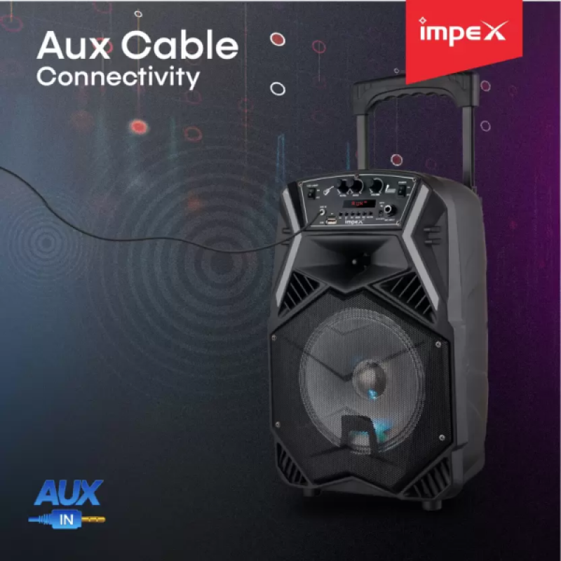 IMPEX Party Speaker with Trolley Bluetooth Home Theatre | 25 W | Black IMPEX Party Speaker with Trolley Bluetooth Home Theatre | 25 W | Black
