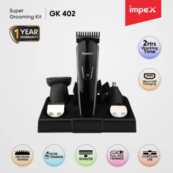 Impex Trimmer | 60 Runtime | 4 Length Settings | Black | GK 402 Impex Trimmer | 60 Runtime | 4 Length Settings | Black | GK 402