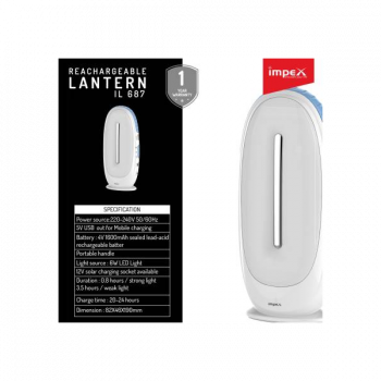 Impex IL-687 Rechargeable LED Lantern Emergency Light | White