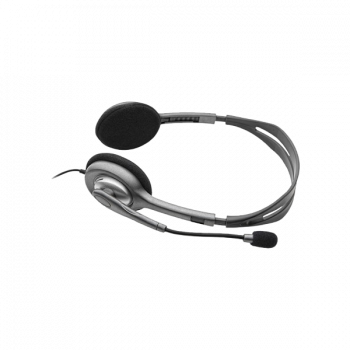 Logitech H111 Wired Stereo Headset | with Rotating Microphone | Adjustable Headband | Grey