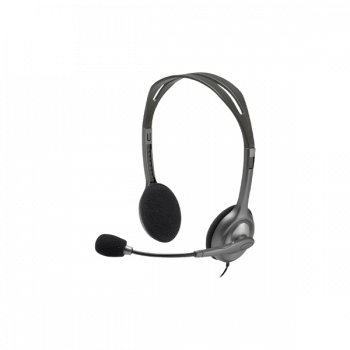 Logitech H111 Wired Stereo Headset | with Rotating Microphone | Adjustable Headband | Grey