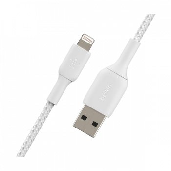 Belkin Apple Certified Lightning to USB Charge Cable | Sync Tough Braided | 1 meters | White Belkin Apple Certified Lightning to USB Charge Cable | Sync Tough Braided | 1 meters | White