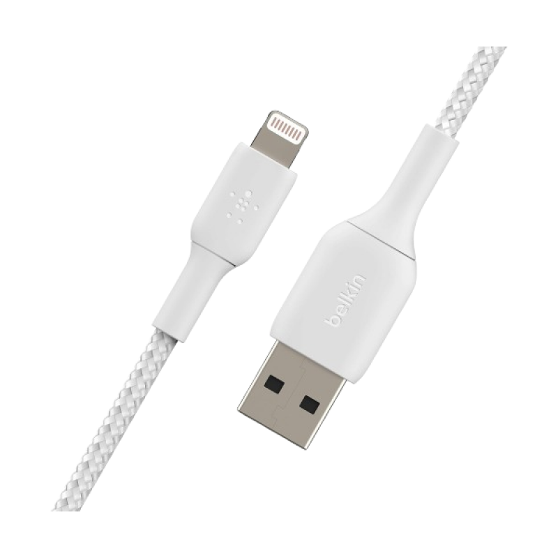 Belkin Apple Certified Lightning to USB Charge Cable | Sync Tough Braided | 1 meters | White Belkin Apple Certified Lightning to USB Charge Cable | Sync Tough Braided | 1 meters | White