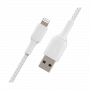 Belkin Apple Certified Lightning to USB Charge Cable | Sync Tough Braided | 1 meters | White