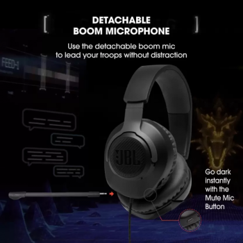 JBL Quantum 100 Wired Gaming Headset | On the Ear | Black JBL Quantum 100 Wired Gaming Headset | On the Ear | Black