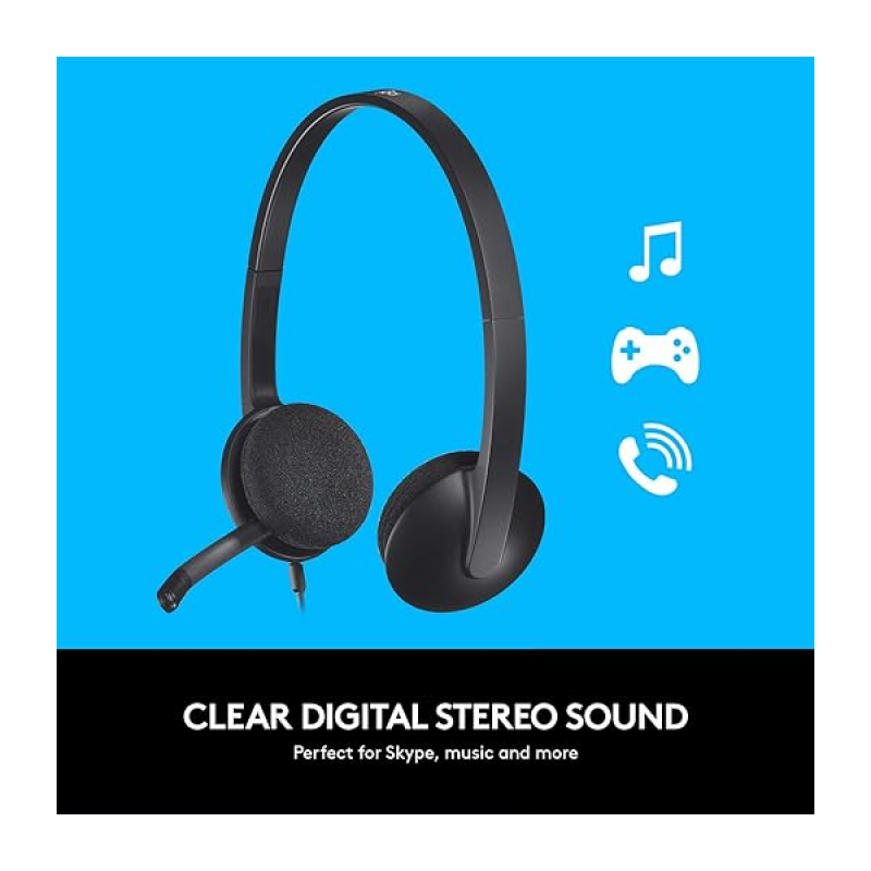Logitech USB Headset | Wired Headset On the Ear | Black | H340 Logitech USB Headset | Wired Headset On the Ear | Black | H340