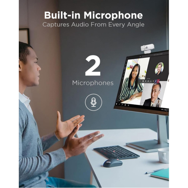 Lenovo 300 FHD WebCam | Flexible Mount | Cloud Grey Lenovo 300 FHD WebCam | Flexible Mount | Cloud Grey