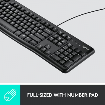 Logitech | Wired USB Keyboard and Mouse | Black | MK120