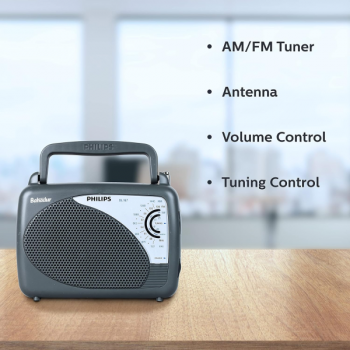 Philips Bahadur Radio | MW SW FM Bands | Grey | DL167/94