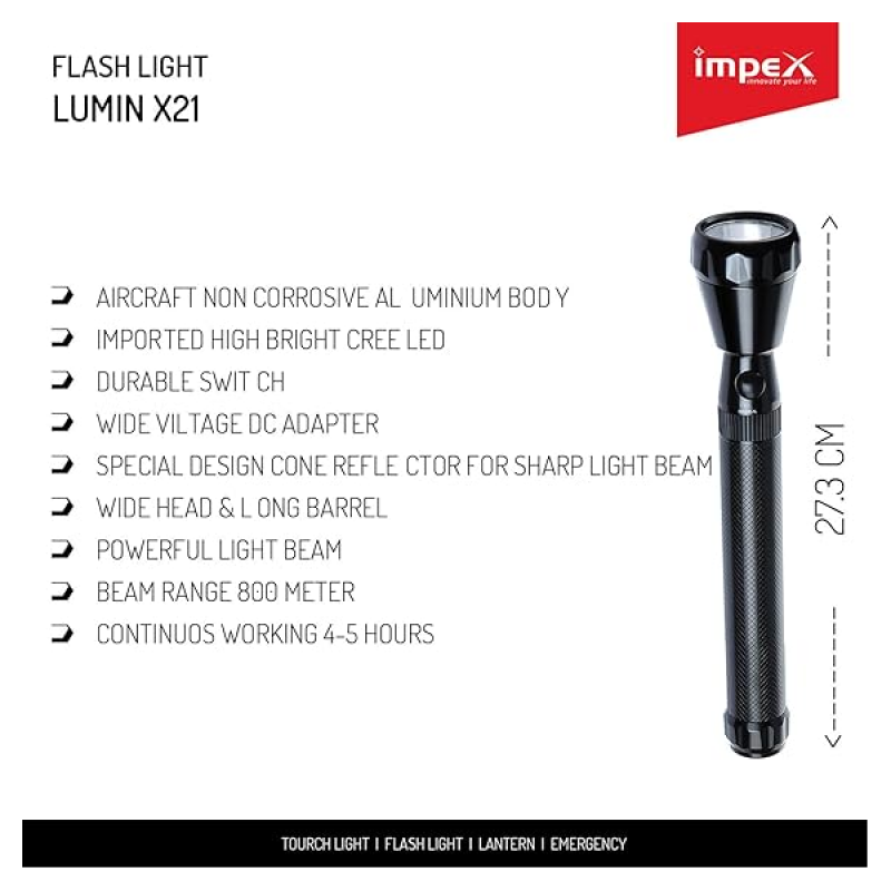 Impex Flash Light X21 Torch | Lumin X21 Impex Flash Light X21 Torch | Lumin X21