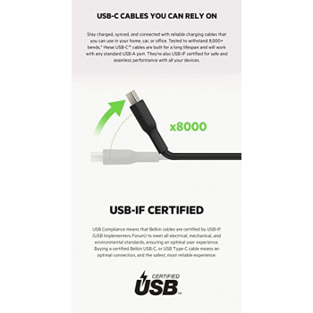 Belkin Charging cable | USB Type C | 1 meter | Black | CAB001BT Belkin Charging cable | USB Type C | 1 meter | Black | CAB001BT