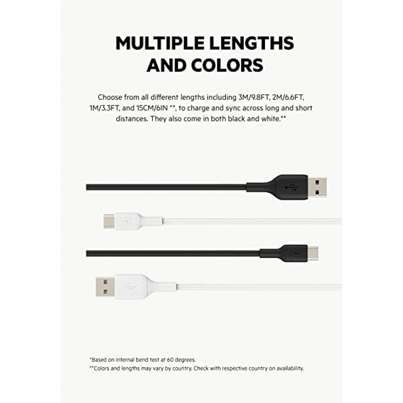 Belkin Charging cable | USB Type C | 1 meter | Black | CAB001BT Belkin Charging cable | USB Type C | 1 meter | Black | CAB001BT