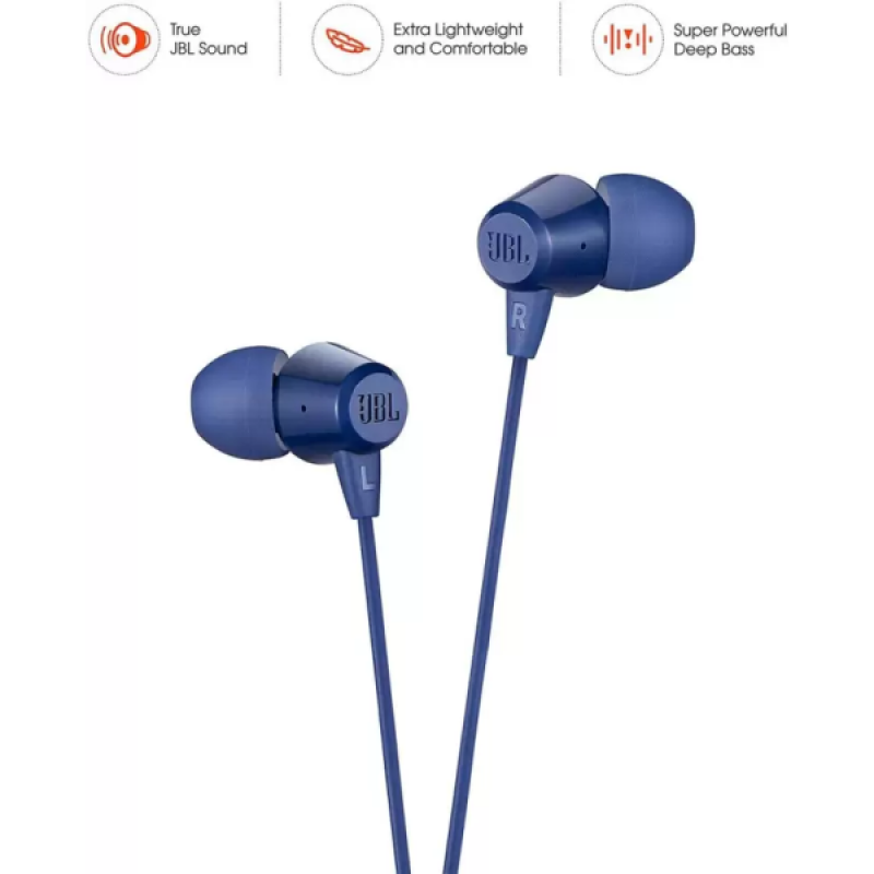 JBL Wired Headset | T50HI | In the Ear | Blue JBL Wired Headset | T50HI | In the Ear | Blue