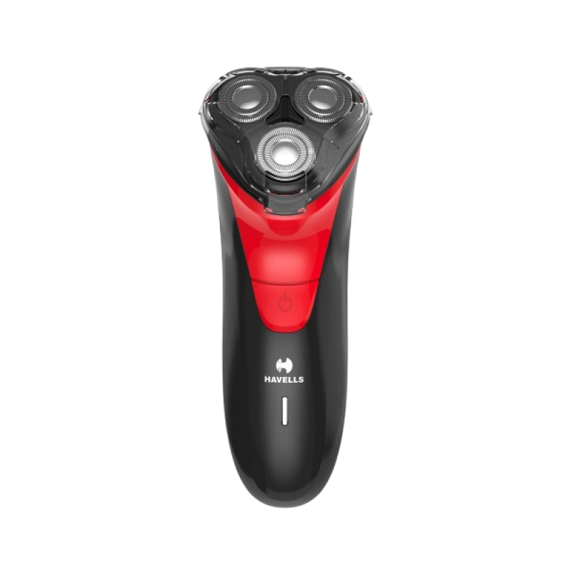 Havells RS7005-3 Head Rotary Shaver with Built in pop-up Trimmer for Wet and Dry Shave | Protection from cuts | Black Red Havells RS7005-3 Head Rotary Shaver with Built in pop-up Trimmer for Wet and Dry Shave | Protection from cuts | Black Red