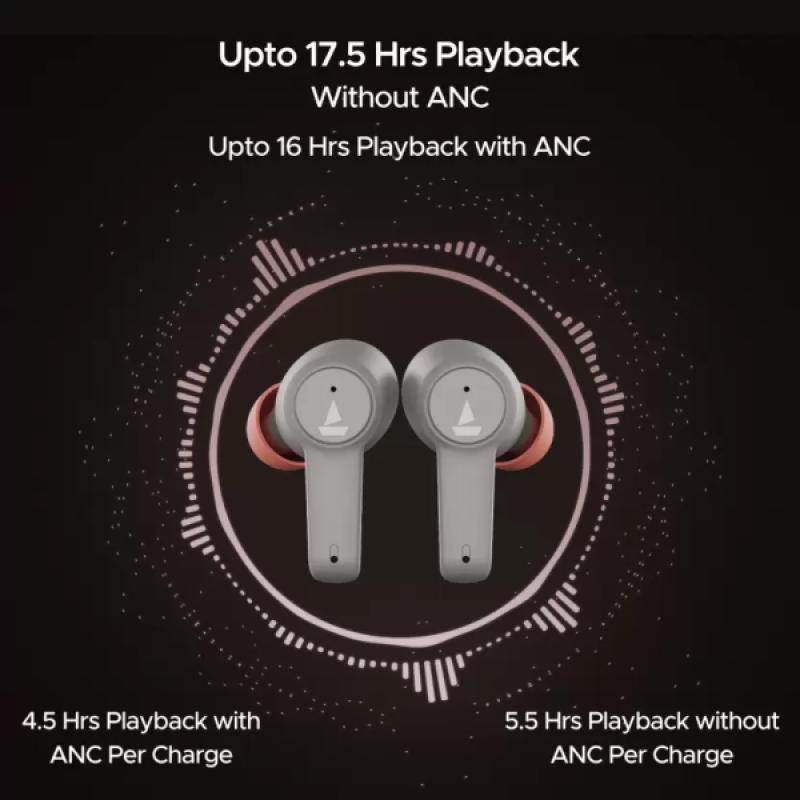 boAt Airdopes 411 ANC In Ear TWS Earbuds with Active Noise Cancellation | Grey Hurricane boAt Airdopes 411 ANC In Ear TWS Earbuds with Active Noise Cancellation | Grey Hurricane