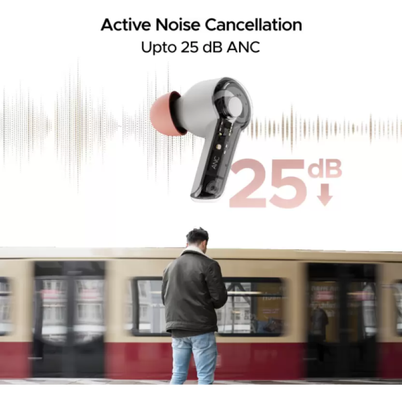 boAt Airdopes 411 ANC In Ear TWS Earbuds with Active Noise Cancellation | Grey Hurricane boAt Airdopes 411 ANC In Ear TWS Earbuds with Active Noise Cancellation | Grey Hurricane