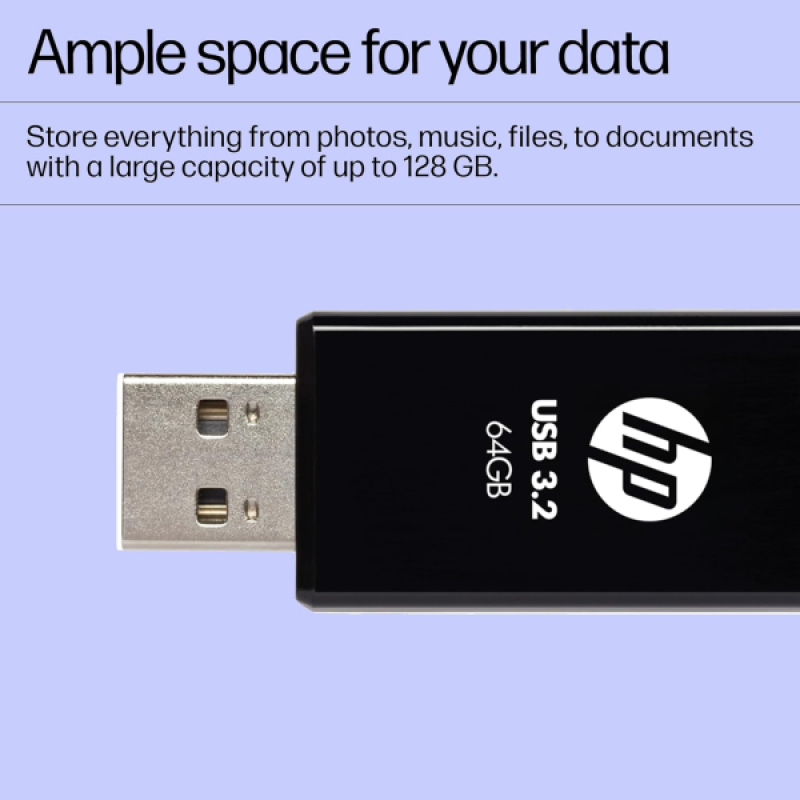 HP 712w USB Flash Drive | 64GB | 3.2 | Black HP 712w USB Flash Drive | 64GB | 3.2 | Black