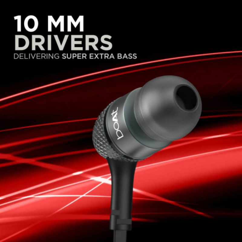 boAt BassHeads 220 Wired Earphones | In the Ear | Black boAt BassHeads 220 Wired Earphones | In the Ear | Black