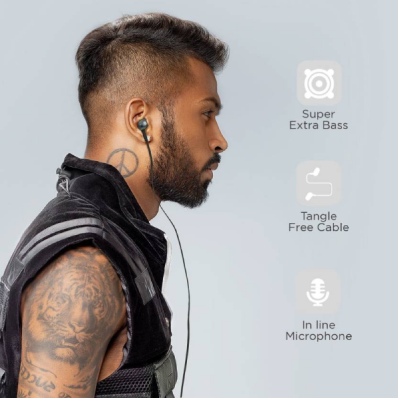 boAt BassHeads 220 Wired Earphones | In the Ear | Black boAt BassHeads 220 Wired Earphones | In the Ear | Black
