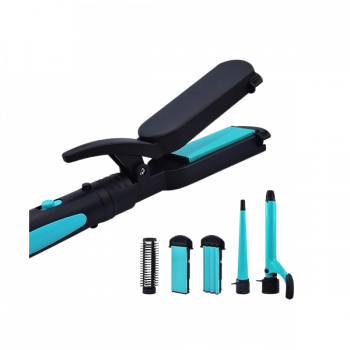 Havells 5-in-1 Multi Styling Kit  Straightener | Blue and Black | HC4045