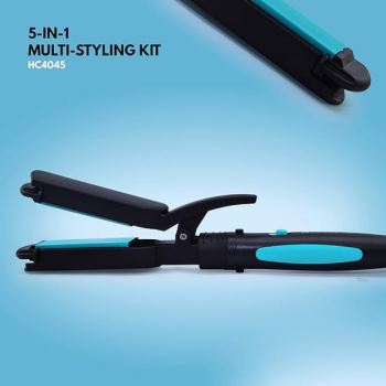 Havells 5-in-1 Multi Styling Kit  Straightener | Blue and Black | HC4045