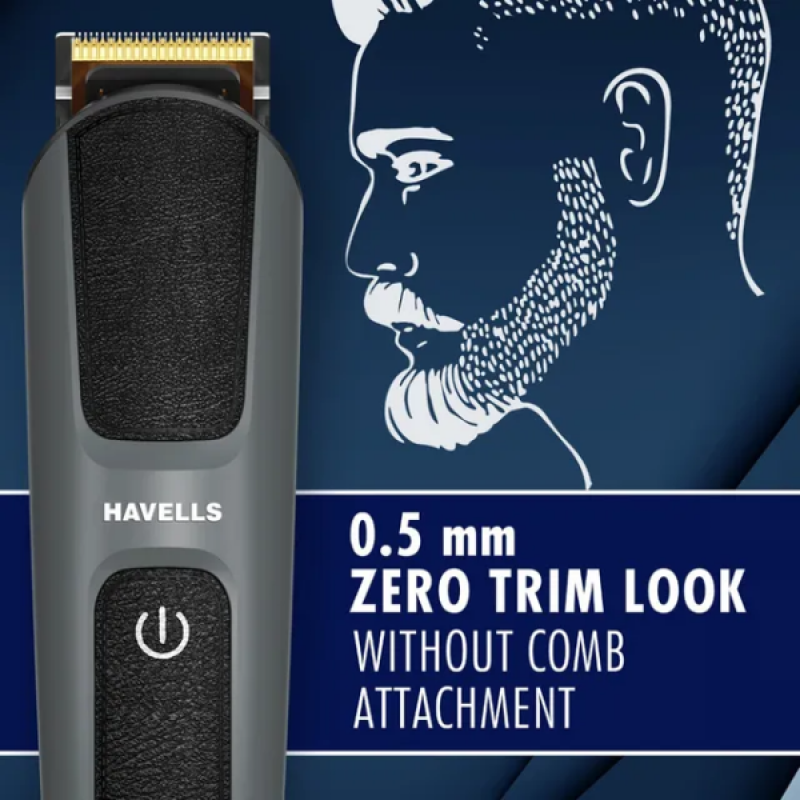 HAVELLS Wet and Dry Trimmer | Rechargeable Cordless | Grey | BT8700 HAVELLS Wet and Dry Trimmer | Rechargeable Cordless | Grey | BT8700