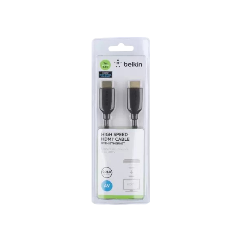 BELKIN HDMI Cable | 1 m | Black | F3Y021qe1M BELKIN HDMI Cable | 1 m | Black | F3Y021qe1M