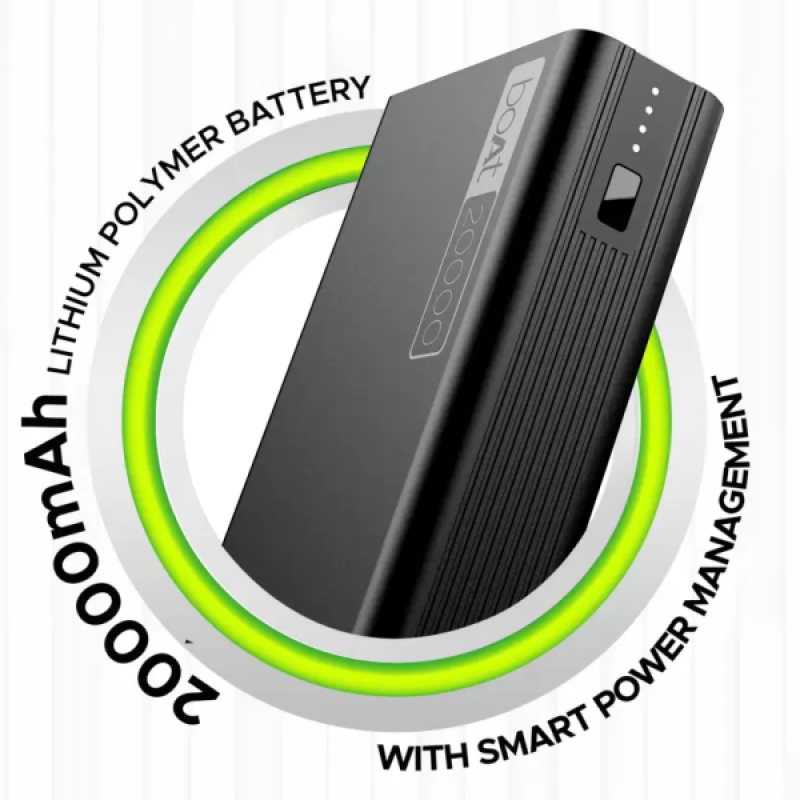 boAt EnergyShroom Power Bank | 20000 mAh | 22.5 W | Quick Charge 3.0 | Carbon Black | PB400 boAt EnergyShroom Power Bank | 20000 mAh | 22.5 W | Quick Charge 3.0 | Carbon Black | PB400