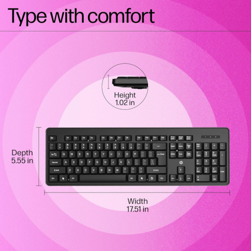 HP Wireless Keyboard | Black | K160 HP Wireless Keyboard | Black | K160