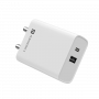 Portronics Adapto 70 Fast Charger Adapter | 33W | Dual Output | USB Type C | White