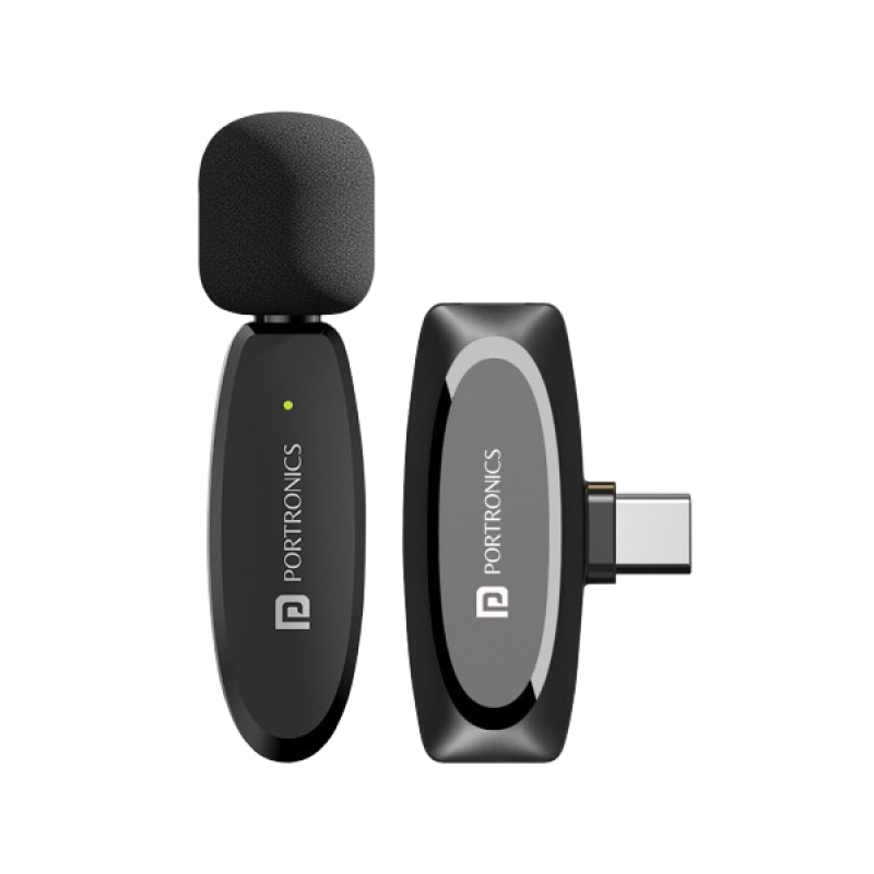 Portronics Dash 7 Omnidirectional Type C Wireless Microphone | Noise Cancellation | Lapel Wireless Mic for Video Recording | Supports Type C | Black | POR 2290 Portronics Dash 7 Omnidirectional Type C Wireless Microphone | Noise Cancellation | Lapel Wireless Mic for Video Recording | Supports Type C | Black | POR 2290