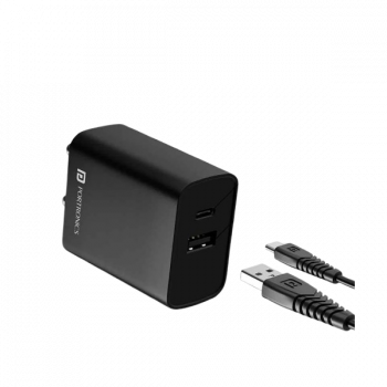 Portronics Mach Adapto 70 Dual Port Fast Charging Adaptor | 33 W | Black | POR 2029 Portronics Mach Adapto 70 Dual Port Fast Charging Adaptor | 33 W | Black | POR 2029