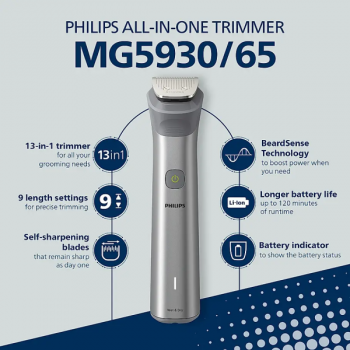 PHILIPS Body Groomer Trimmer | 120 min Runtime | 11 Length Settings | MG5930/65 PHILIPS Body Groomer Trimmer | 120 min Runtime | 11 Length Settings | MG5930/65