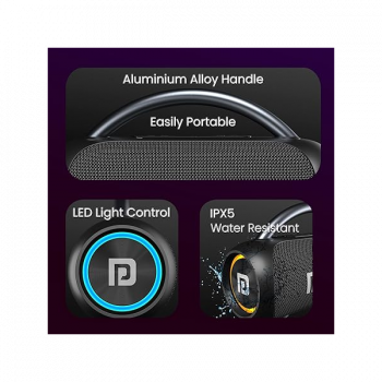 Portronics Bluetooth Portable Speaker | Radiant | 30W | Stereo Channel | Black | POR 2068