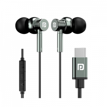 Portronics Conch Tune C in Ear Type C Wired Earphones with Mic | Grey