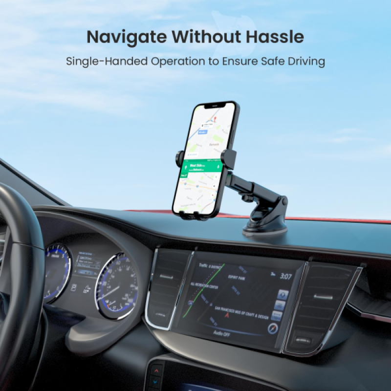 Portronics Clamp M3 Car Mobile Phone Holder | Stand for Dashboard & Windshield | Black Portronics Clamp M3 Car Mobile Phone Holder | Stand for Dashboard & Windshield | Black