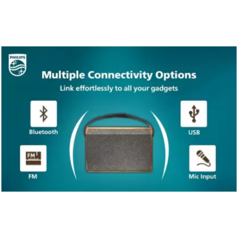 Philips Speaker | 10 W | Bluetooth | Range 10 m | Brown | TAS2218/94 Philips Speaker | 10 W | Bluetooth | Range 10 m | Brown | TAS2218/94