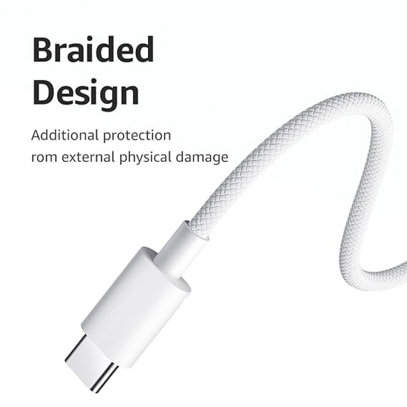 Xiaomi Mi Original HyperCharge | 60W | Braided Type C to Type C Cable | 480Mbps Data Sync | White Xiaomi Mi Original HyperCharge | 60W | Braided Type C to Type C Cable | 480Mbps Data Sync | White