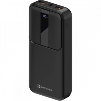 Portronics Power Bank | 20000 mAh | 22.5 W | Lithium Polymer | Black