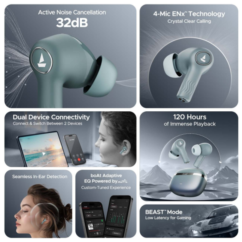 boAt Nirvana Ion True Wireless Earbuds | Bionic Mode | Blazing Comet boAt Nirvana Ion True Wireless Earbuds | Bionic Mode | Blazing Comet