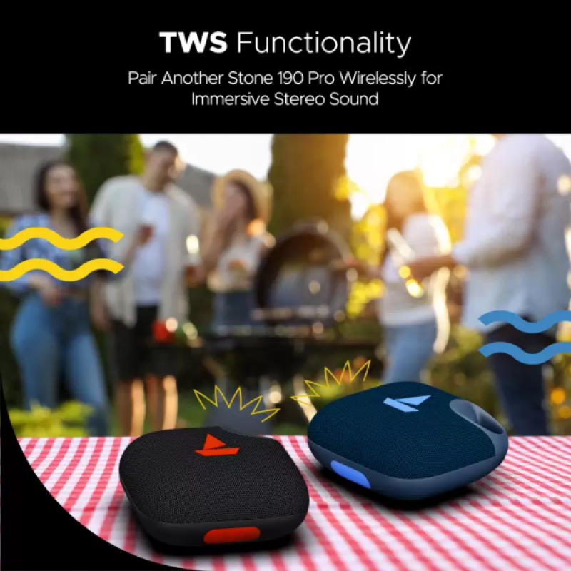 boAt Stone 190 Pro Bluetooth Speaker | 5 W | IPX6 Splash Resistance | Tropical Blue boAt Stone 190 Pro Bluetooth Speaker | 5 W | IPX6 Splash Resistance | Tropical Blue
