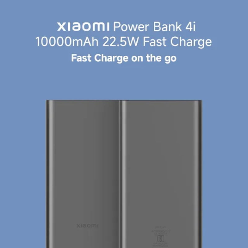 Xiaomi Power Bank 4i | 10000mAh | 22.5W Fast Charge | Black Xiaomi Power Bank 4i | 10000mAh | 22.5W Fast Charge | Black