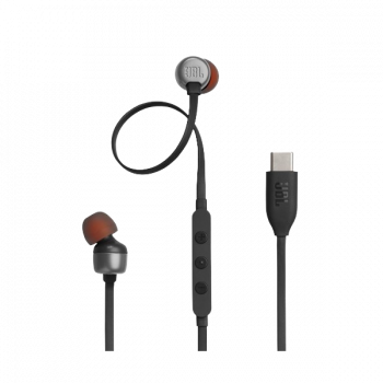 JBL Tune 310C Wired In Ear Earphones | Hi-Res Audio with Digital-to-Analog Converter | 3 Button EQ | Black | JBLT310CBLK